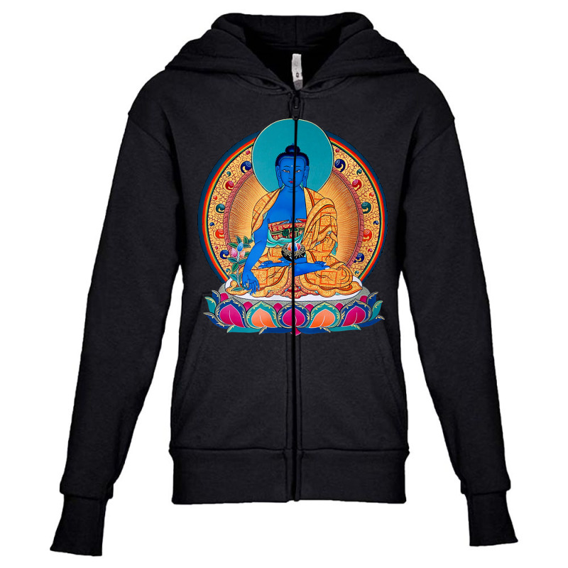 Buddhism Medicine Buddha Healing Mantra Tibetan Buddhist Yoga 455 Youth Zipper Hoodie by criticizematter | Artistshot