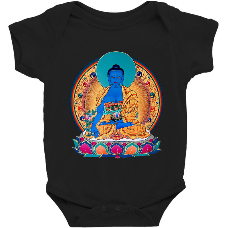 Buddhism Medicine Buddha Healing Mantra Tibetan Buddhist Yoga 455 Baby Bodysuit by criticizematter | Artistshot