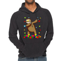 Sloth Dabbing Autism Awareness Autistic Vintage Hoodie | Artistshot