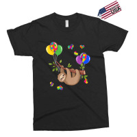 Sloth Ribbon Heart Puzzle Autism Awareness Exclusive T-shirt | Artistshot