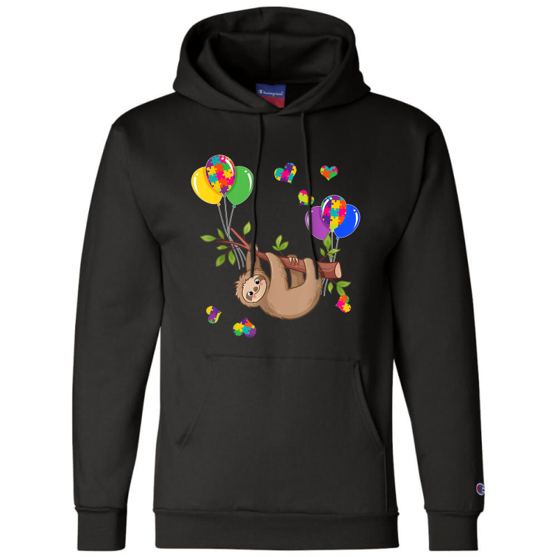 Sloth Ribbon Heart Puzzle Autism Awareness Champion Hoodie by mrlee | Artistshot