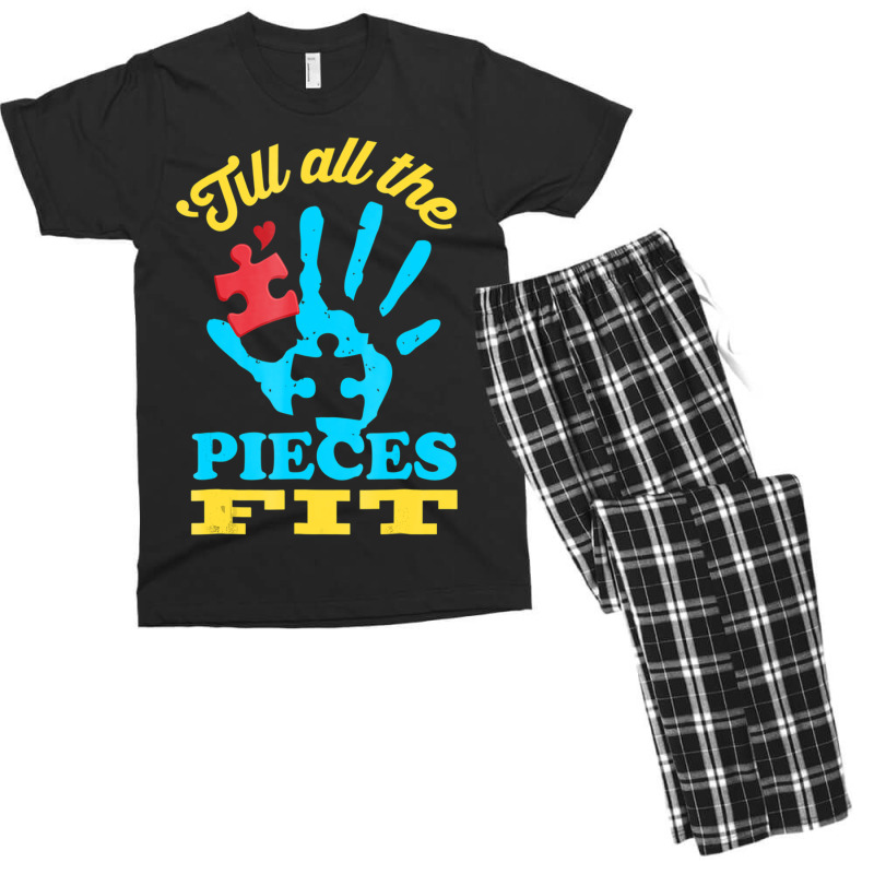 Till All The Pieces Fit Autism Men's T-shirt Pajama Set by mrlee | Artistshot