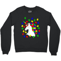 Unicorn Puzzle Autism Awareness Day Crewneck Sweatshirt | Artistshot