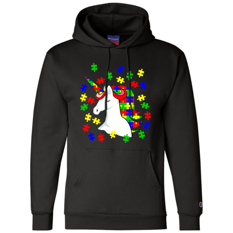 Unicorn Puzzle Autism Awareness Day Champion Hoodie by mrlee | Artistshot