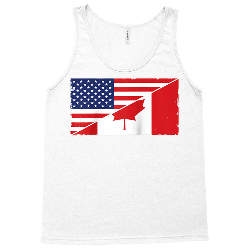 Canada Flag And Usa Flag Roots Canadian Ancestry American Raglan Baseb Tank Top by James William | Artistshot