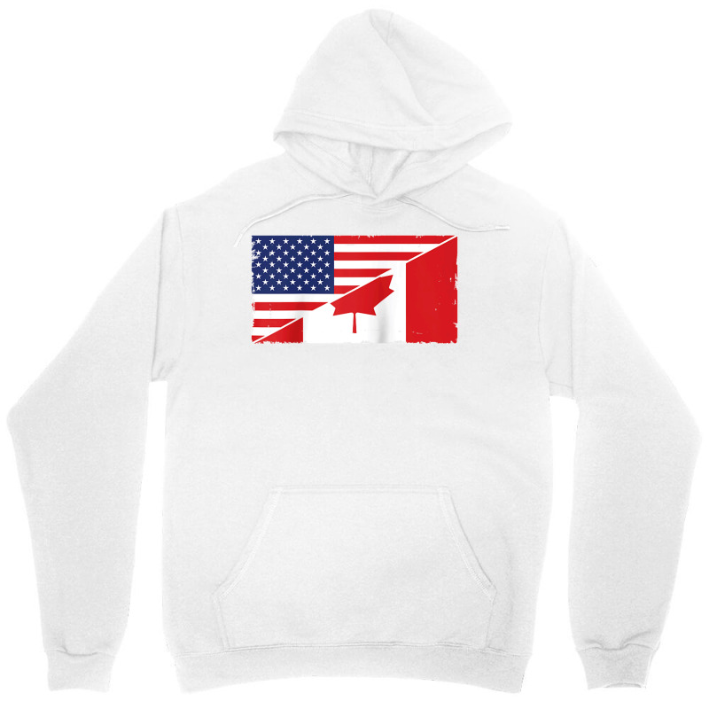 Canada Flag And Usa Flag Roots Canadian Ancestry American Raglan Baseb Unisex Hoodie by James William | Artistshot