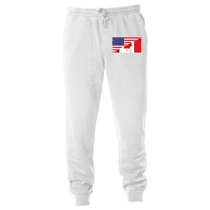 Canada Flag And Usa Flag Roots Canadian Ancestry American Raglan Baseb Unisex Jogger by James William | Artistshot