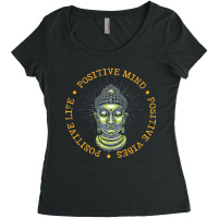 Buddhism Positive Life Positive Mind Buddha Meditation Women's Triblend Scoop T-shirt | Artistshot