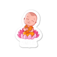 Buddhism Smile Baby Buddha On A Lotus Flower Yoga Sticker | Artistshot