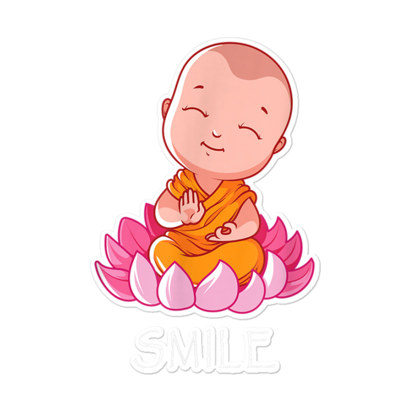 Buddhism Smile Baby Buddha On A Lotus Flower Yoga Sticker | Artistshot