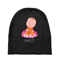 Buddhism Smile Baby Buddha On A Lotus Flower Yoga Baby Beanies | Artistshot