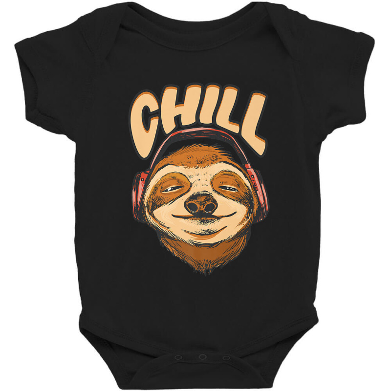 Sloth Chill Earphones Sloth Slow Animal Sloth Baby Bodysuit by urethrapricey | Artistshot