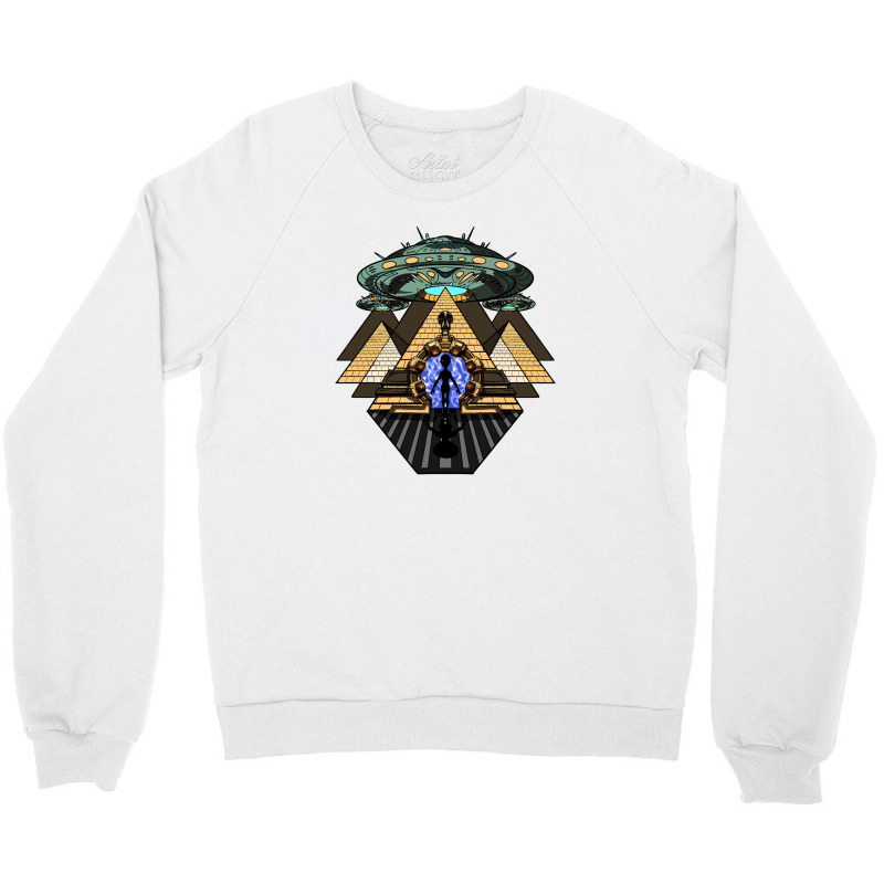 Alien Abduction Egyptian Pyramids Crewneck Sweatshirt | Artistshot