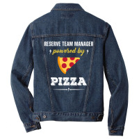 Reserve Team Manager Powered By Pizza Funny Gift Men Denim Jacket | Artistshot