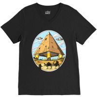 Hippie Alien Egyptian Pyramids 306 V-neck Tee | Artistshot