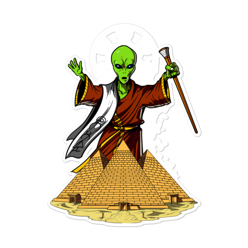 Hippie Alien Egyptian Pyramids 362 Sticker | Artistshot