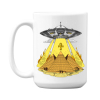 Hippie Alien Egyptian Pyramids 15 Oz Coffee Mug | Artistshot