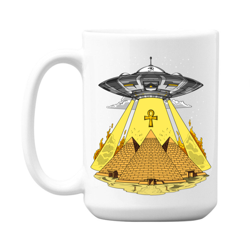 Hippie Alien Egyptian Pyramids 15 Oz Coffee Mug | Artistshot