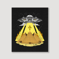 Hippie Alien Egyptian Pyramids Portrait Canvas Print | Artistshot