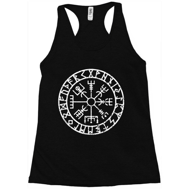 Viking Lucky Charm Celtic Runes Viking Compass Vegvisir Racerback Tank by criticizematter | Artistshot