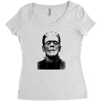 Classic Halloween Monster Horror Movie Frankenstein Monster Women's Triblend Scoop T-shirt | Artistshot