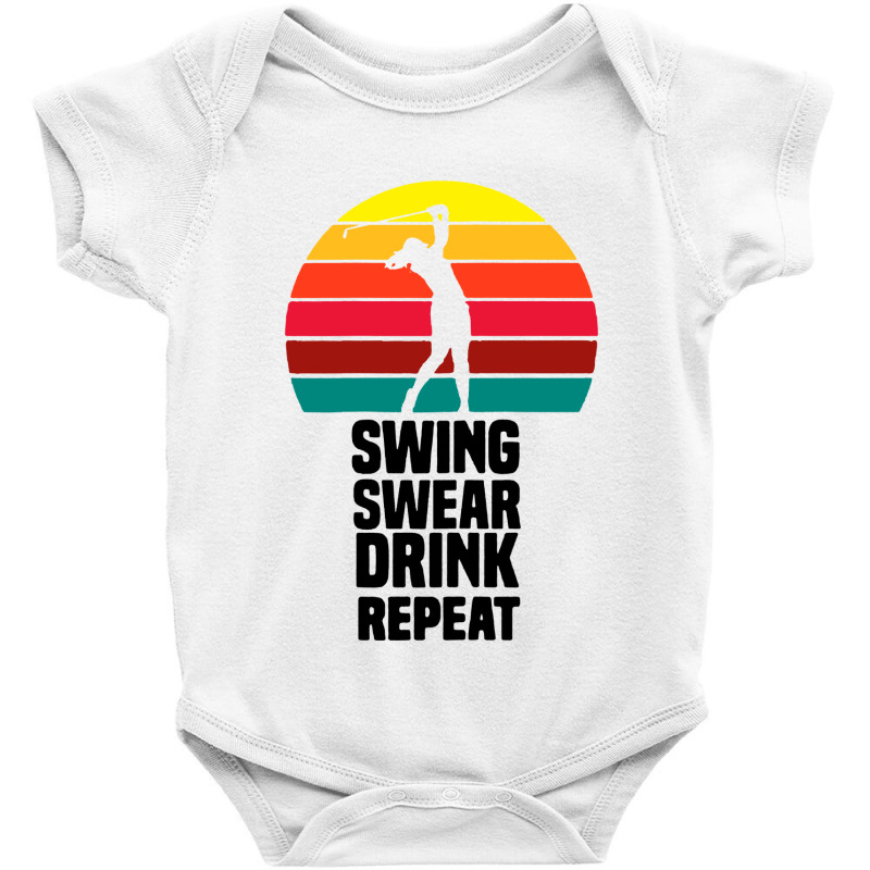 Womens Swing Swear Drink Repeat Baby Bodysuit | Artistshot