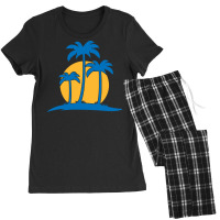 Palm Tree T  Shirt Palm Tree Island With Summer Sun T  Shirt Women's Pajamas Set | Artistshot