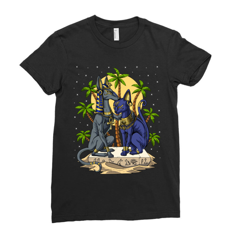 Hippie Anubis And Bastet Ladies Fitted T-Shirt by urethrapricey | Artistshot