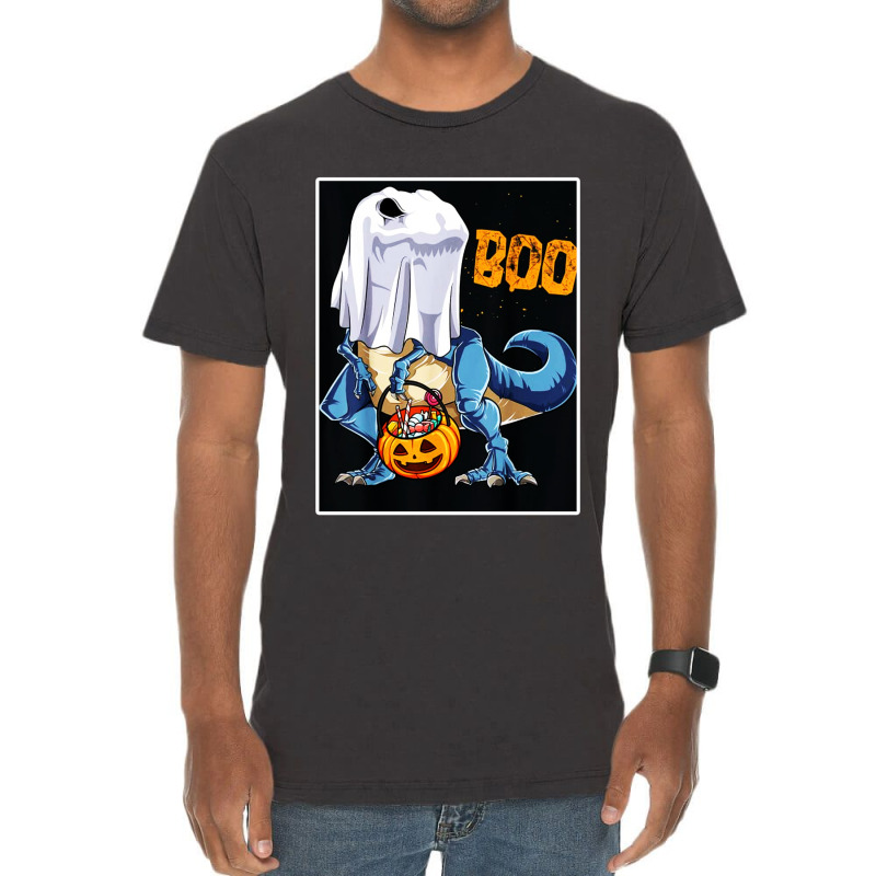 Ghost Dinosaur T Rex Funny Boo Halloween Gifts Men Pumpkin Vintage T-shirt | Artistshot