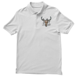 cow skull with leopard cute western cactus rodeo Men's Polo Shirt | Artistshot
