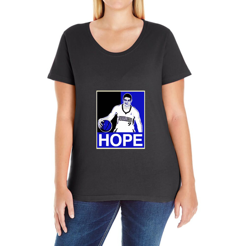 Jimmer Fredette Sacramento Basketball Hope Ladies Curvy T-Shirt by blakblakan13 | Artistshot