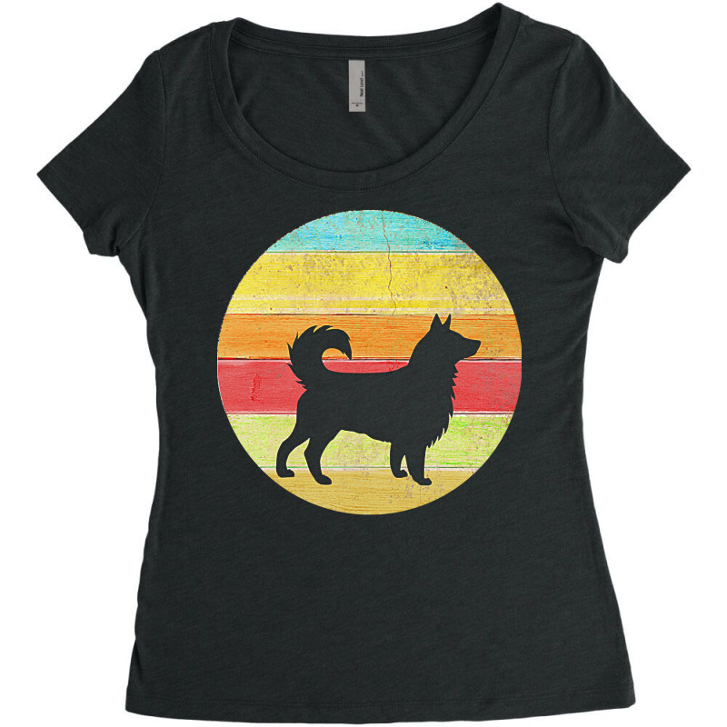 Border Collie Vintage T  Shirt Border Collie Vintage Rainbow Silhouett Women's Triblend Scoop T-shirt by theaney | Artistshot