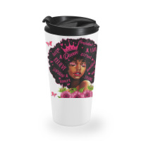 Black Women Black Queen Breast Cancer Warrior Pink Ribbon T Shirt Travel Mug | Artistshot