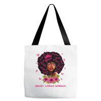 Black Women Black Queen Breast Cancer Warrior Pink Ribbon T Shirt Tote Bags | Artistshot