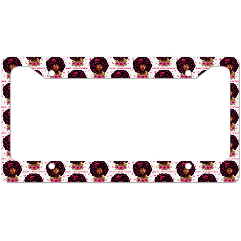 Black Women Black Queen Breast Cancer Warrior Pink Ribbon T Shirt License Plate Frame | Artistshot