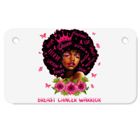 Black Women Black Queen Breast Cancer Warrior Pink Ribbon T Shirt Motorcycle License Plate | Artistshot