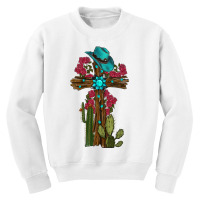 Cross Gemstone Cactus Roses Cowboy Hat Youth Sweatshirt | Artistshot