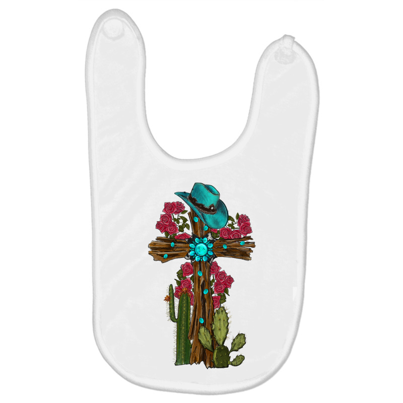 Cross Gemstone Cactus Roses Cowboy Hat Baby Bibs | Artistshot