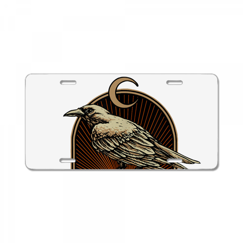 Edgar Allan Poe Nevermore Skull And Raven Memento Mori License Plate | Artistshot