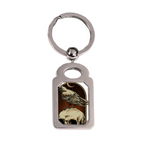 Edgar Allan Poe Nevermore Skull And Raven Memento Mori Silver Rectangle Keychain | Artistshot