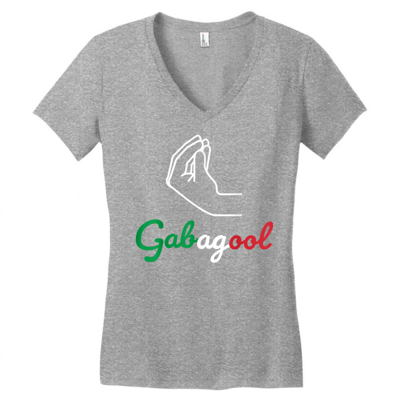 Gabagool. Italian American Funny Italian Hand T Shirt Women's V-Neck T-Shirt by kewisharemeliadq | Artistshot