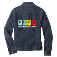 Black The Prime Element Black History Month Periodic Table T S Ladies Denim Jacket | Artistshot