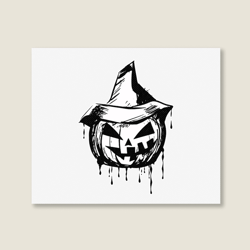 Halloween Divertente Zucca Costum Horror Landscape Canvas Print | Artistshot