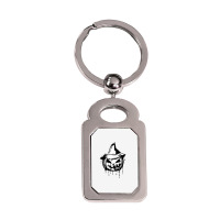 Halloween Divertente Zucca Costum Horror Silver Rectangle Keychain | Artistshot