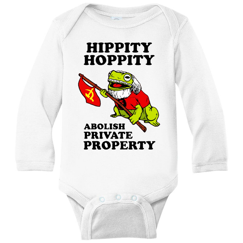 Hippity Hoppity Abolish Private Property Essential Long Sleeve Baby Bodysuit by Hot Trends | Artistshot