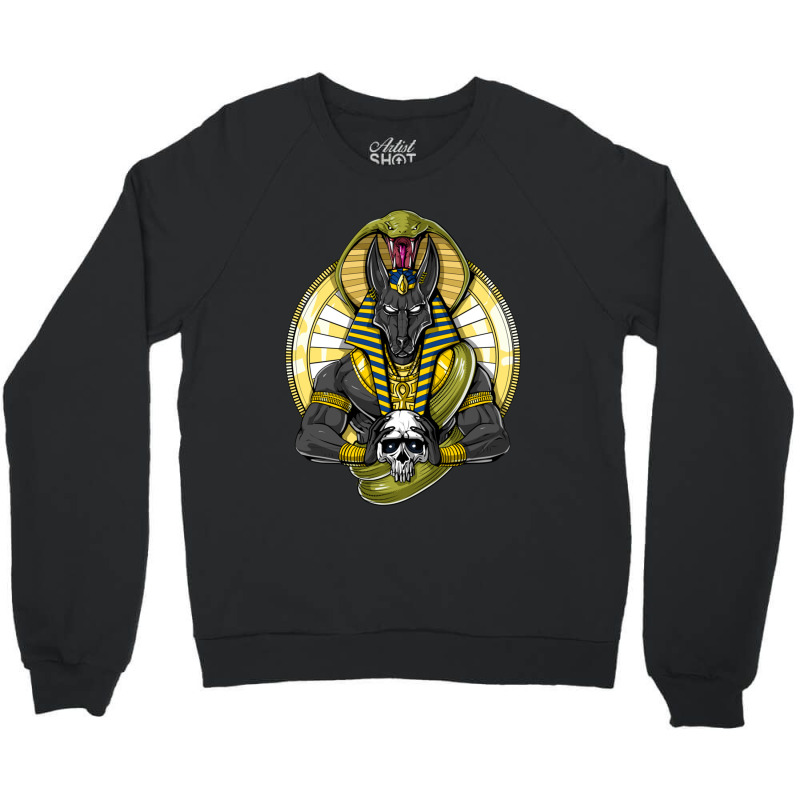 Hippie Egyptian Mythology God Anubis Crewneck Sweatshirt by criticizematter | Artistshot