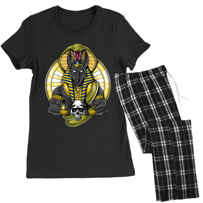 Hippie Egyptian Mythology God Anubis Women's Pajamas Set by criticizematter | Artistshot