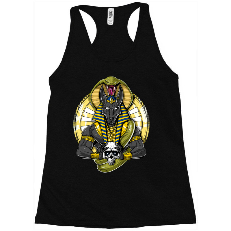 Hippie Egyptian Mythology God Anubis Racerback Tank by criticizematter | Artistshot