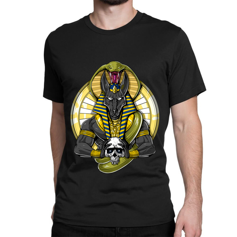 Hippie Egyptian Mythology God Anubis Classic T-shirt by criticizematter | Artistshot