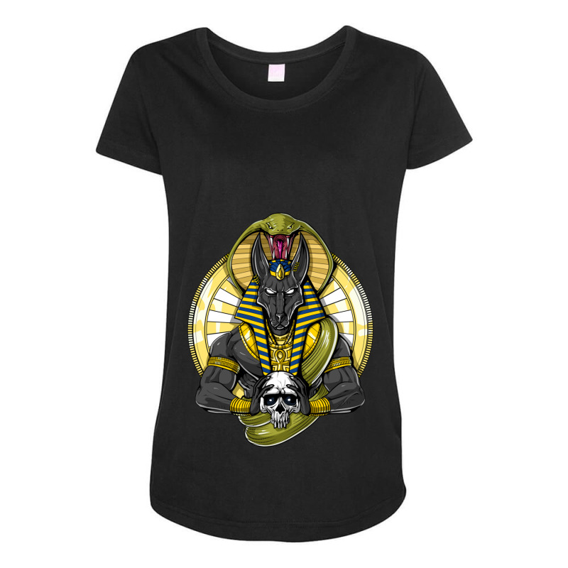 Hippie Egyptian Mythology God Anubis Maternity Scoop Neck T-shirt by criticizematter | Artistshot